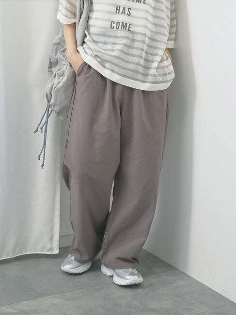 Samansa Mos2 blue「ハイウエストワイドイージーパンツ」|その他|