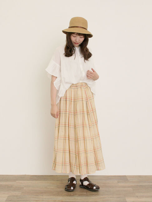 Samansa Mos2「インド柄アソート袖フリルブラウス」|シャツ・ブラウス|