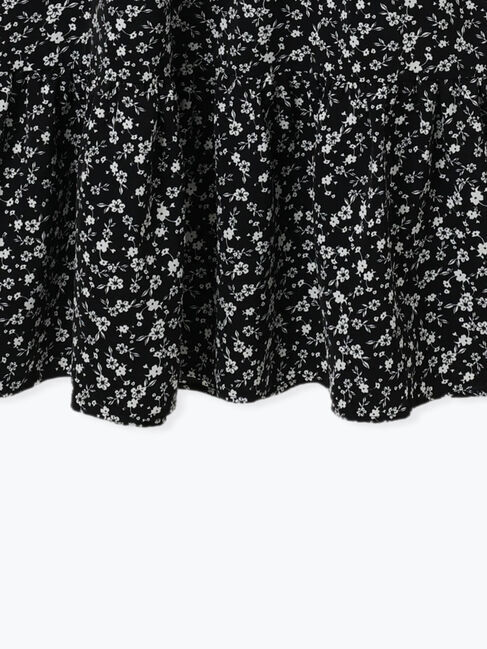 Samansa Mos2 blue「花柄シャーリングワンピース」|ワンピース|