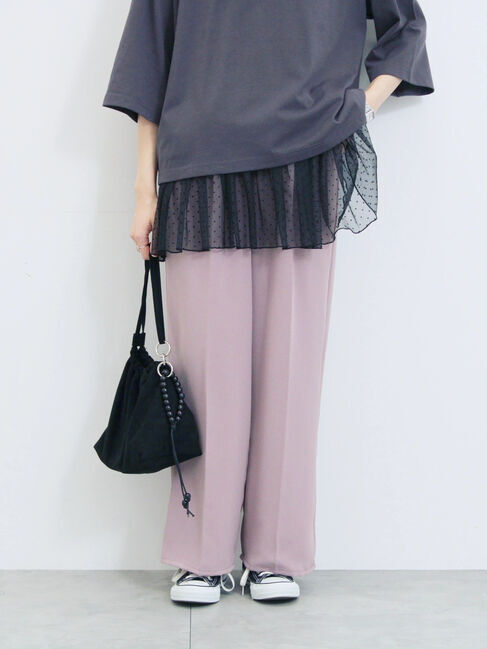 Samansa Mos2 blue「ストレートイージーパンツ」|その他|