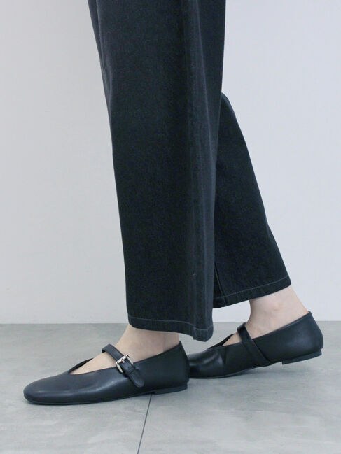 Samansa Mos2 blue「Vカットメリージェーン」|ビジネス・ドレスシューズ|