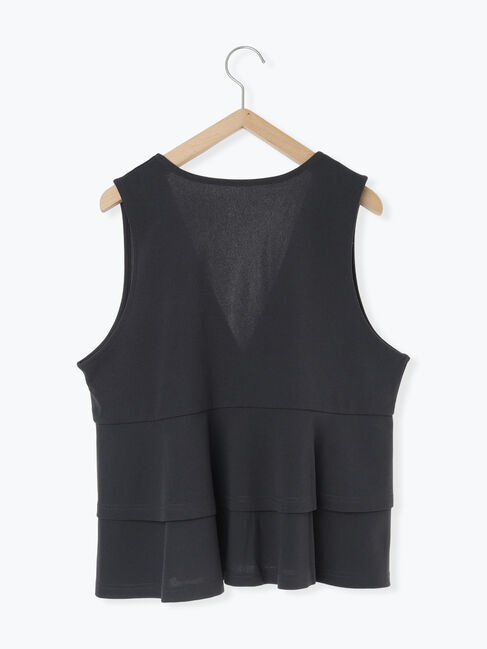 Samansa Mos2 blue「ペプラムベスト(セットアップ可)」|ダウンベスト・ベスト|