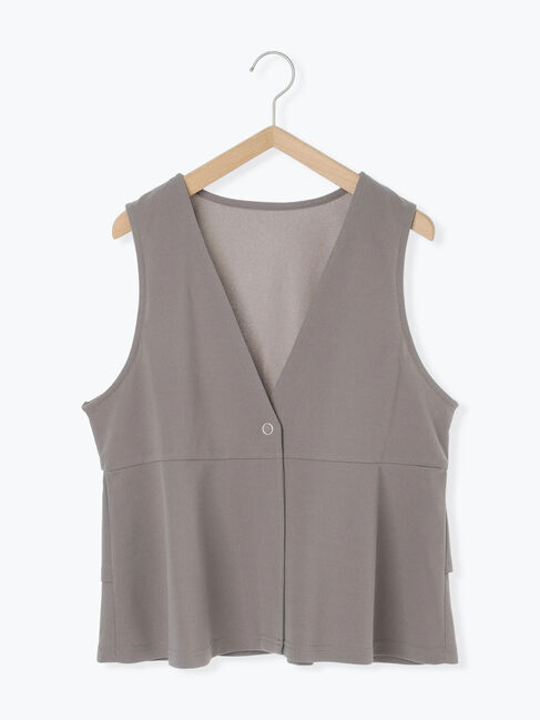 Samansa Mos2 blue「ペプラムベスト(セットアップ可)」|ダウンベスト・ベスト|