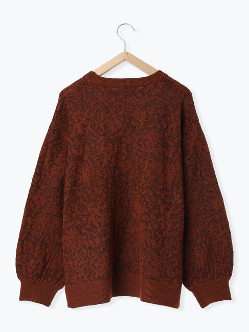 Samansa Mos2 blue「微起毛花ジャガードニットプルオーバー」|ニット・セーター|