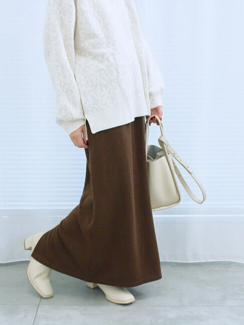 Samansa Mos2 blue「カットリブナロースカート」|スカート|