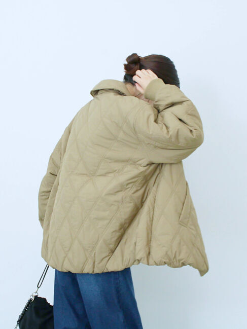 Samansa Mos2 blue「バルーンキルトジャケット」|その他|