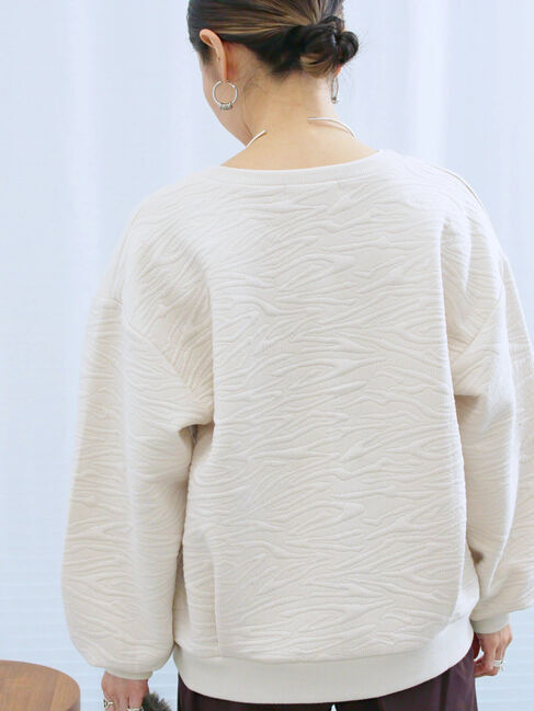 Samansa Mos2 blue「ジャガードダンボールプルオーバー」|Tシャツ・カットソー|