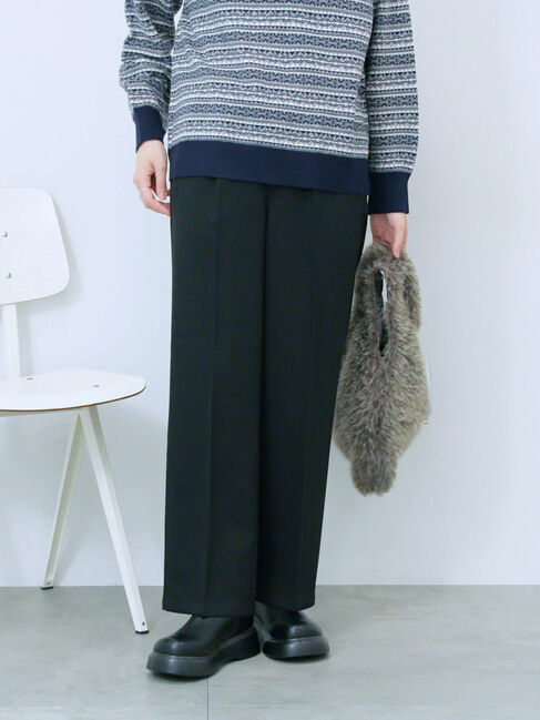Samansa Mos2 blue「裏起毛ストレートパンツ」|その他|