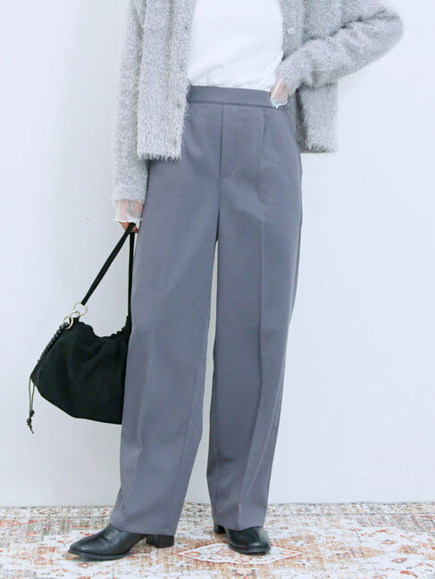 Samansa Mos2 blue「裏起毛ストレートパンツ」|その他|