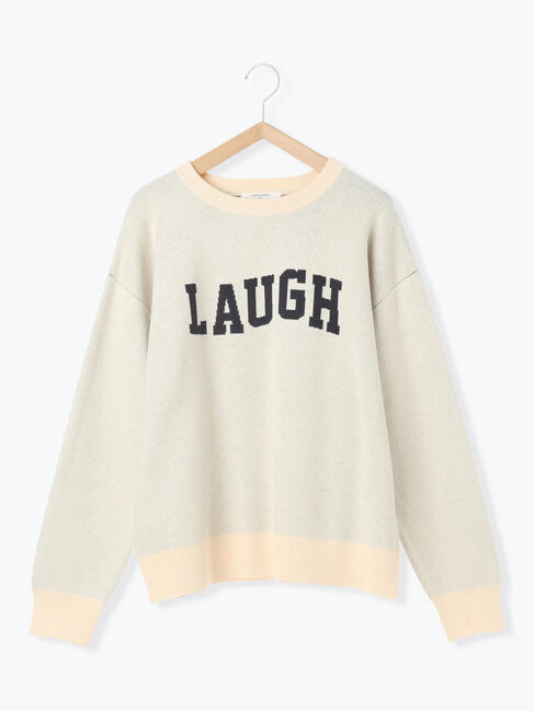 Samansa Mos2 blue「【Hug knit】ロゴプルオーバー」|ニット・セーター|