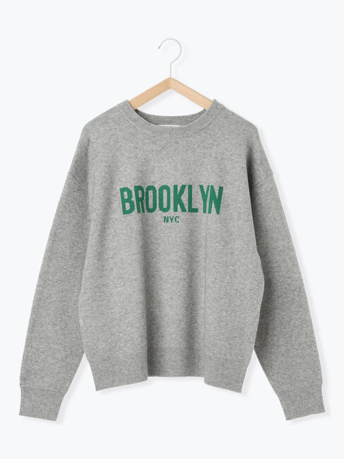 Samansa Mos2 blue「【Hug knit】ロゴプルオーバー」|ニット・セーター|