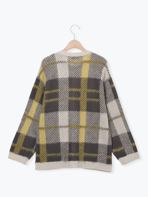 Samansa Mos2「シャギーチェック柄カーディガン」|カーディガン|