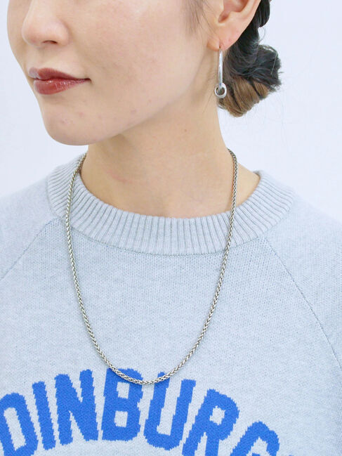 Samansa Mos2 blue「ロゴニットプルオーバー」|ニット・セーター|