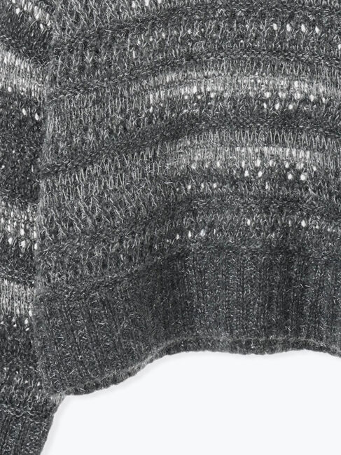 Samansa Mos2 blue「透かし柄ニットプルオーバー」|ニット・セーター|