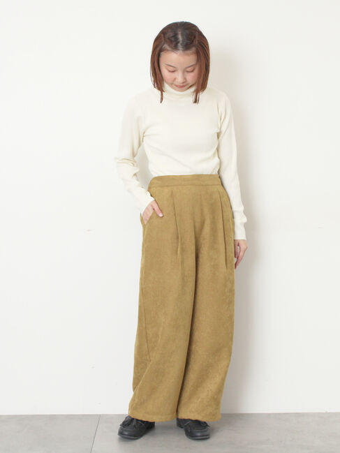 Samansa Mos2「【M/Lサイズ】裾絞りタックパンツ」|その他|