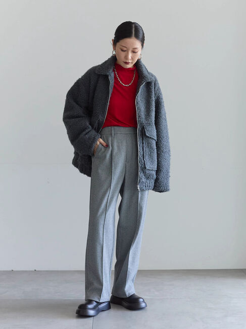 Samansa Mos2 blue「ヘリンボーンストレートパンツ」|その他|