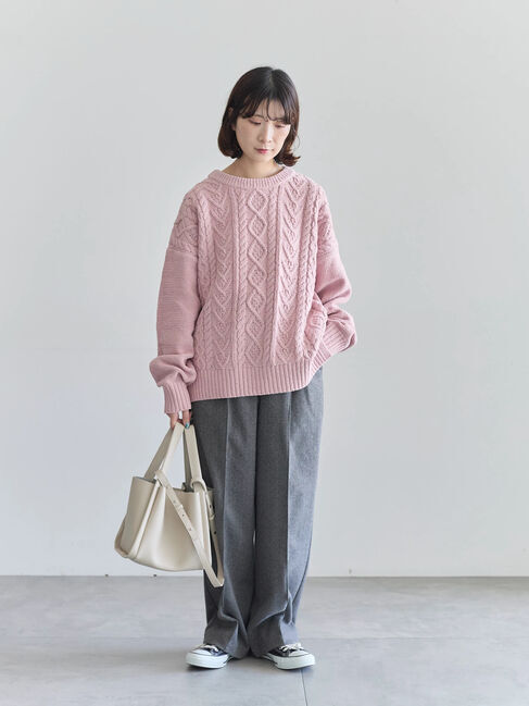 Samansa Mos2 blue「ヘリンボーンストレートパンツ」|その他|