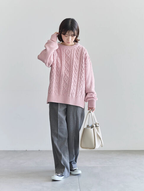 Samansa Mos2 blue「ヘリンボーンストレートパンツ」|その他|