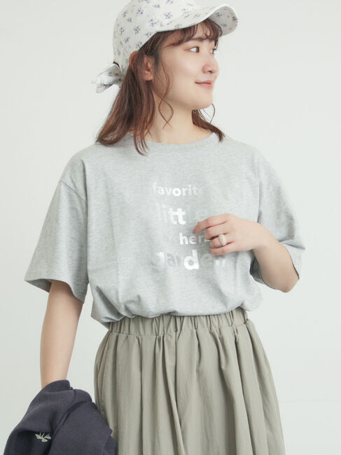 Samansa Mos2「[接触冷感]箔プリントTシャツ」|Tシャツ・カットソー|