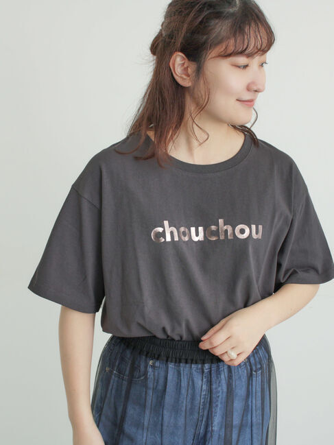 Samansa Mos2「[接触冷感]箔プリントTシャツ」|Tシャツ・カットソー|