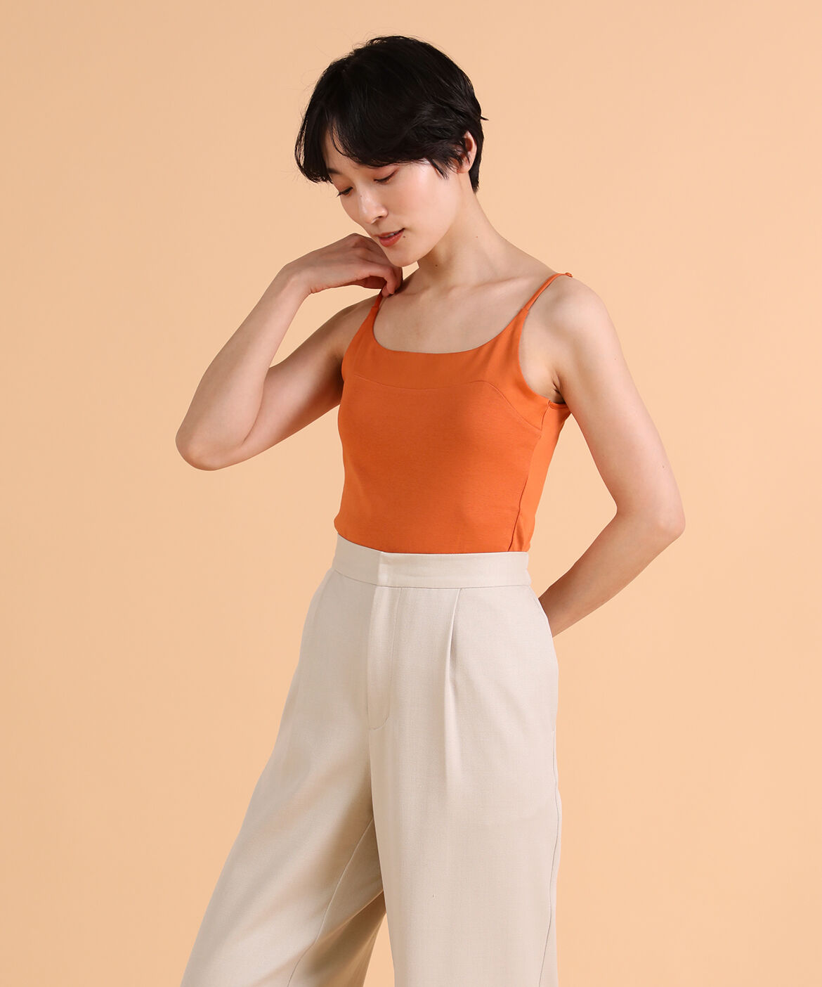 DAY by DAY it&rsquo;s international「サテン切り替えキャミソール《スビン綿MIXフライス》」|キャミソール|オレンジ1