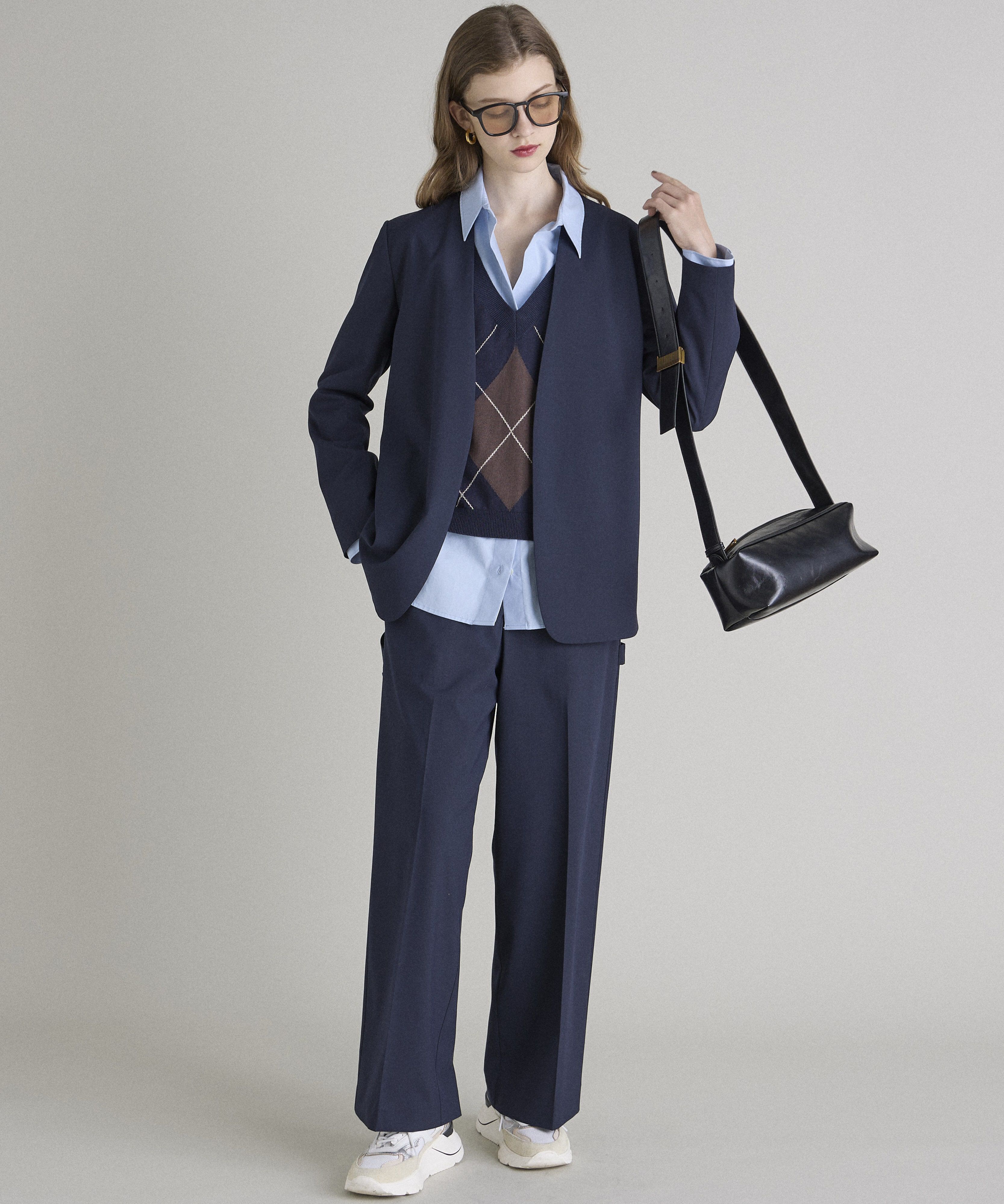 INED「《INED CLARO》クロップドニットベスト」|ニット・セーター|