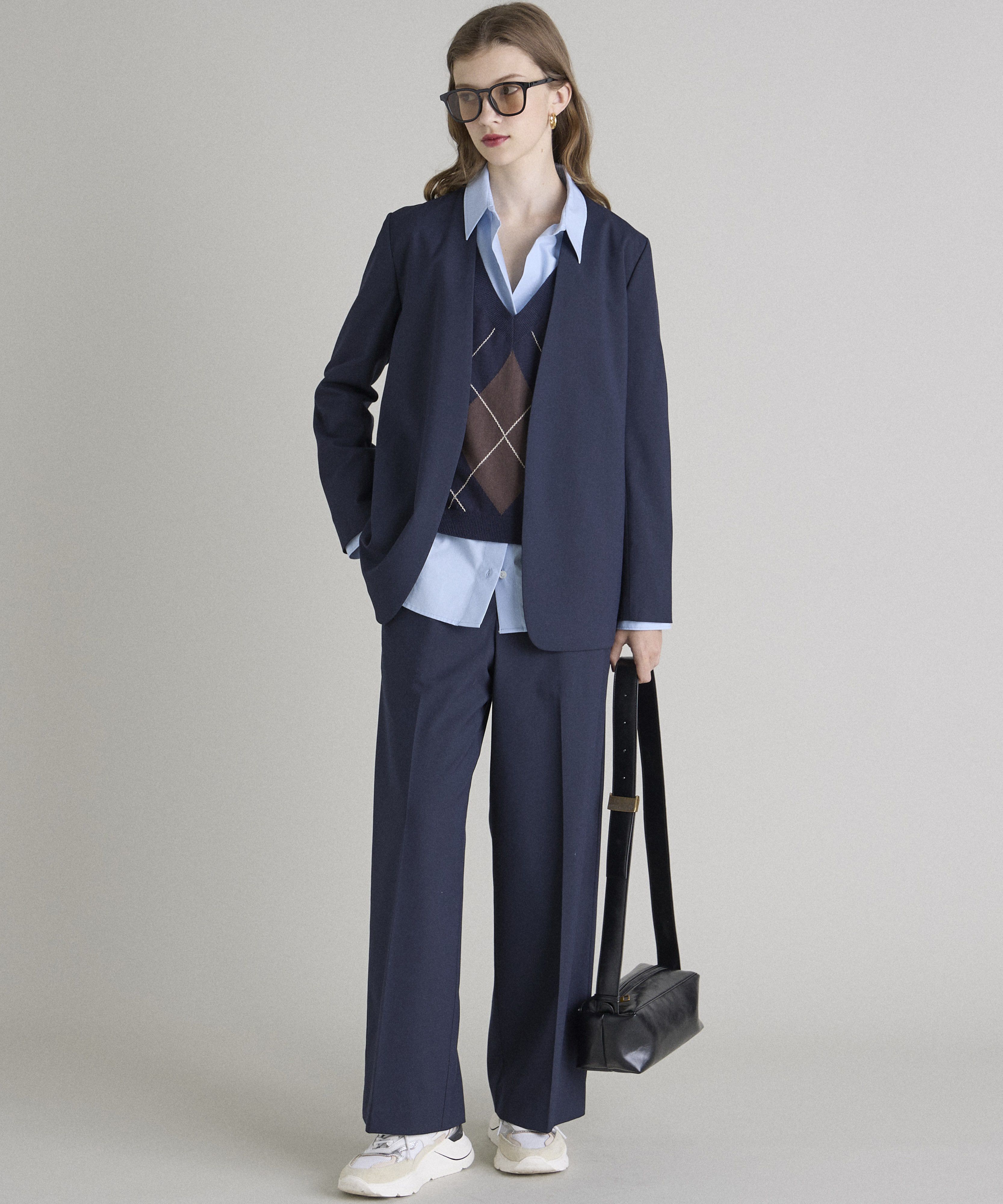 INED「《INED CLARO》クロップドニットベスト」|ニット・セーター|