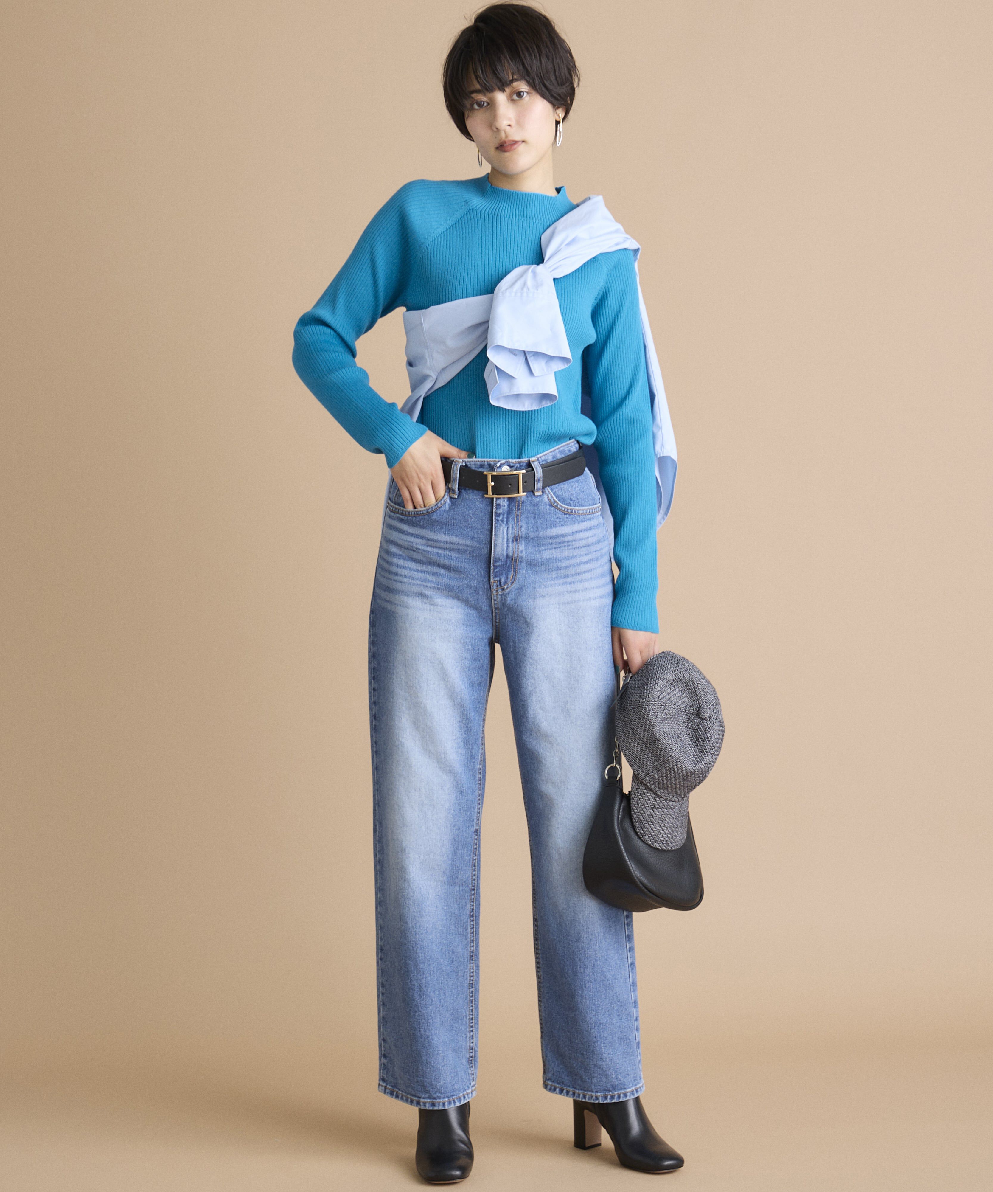 INED「《INED CLARO》スーパーストレッチローネックニット」|ニット・セーター|