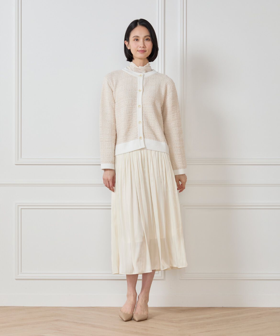 7-IDconcept.「ツイードニットカーディガン」|カーディガン|