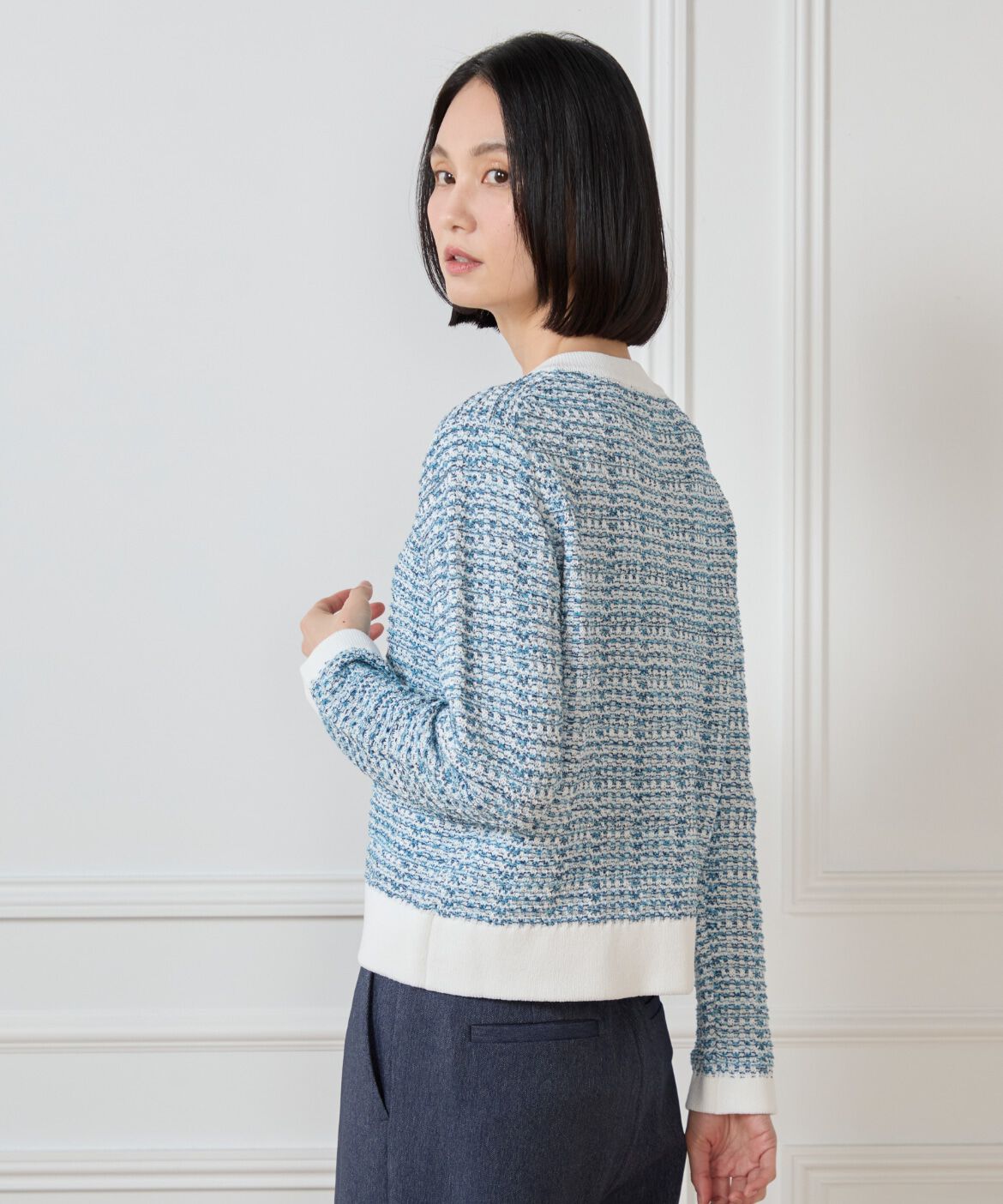 7-IDconcept.「ツイードニットカーディガン」|カーディガン|