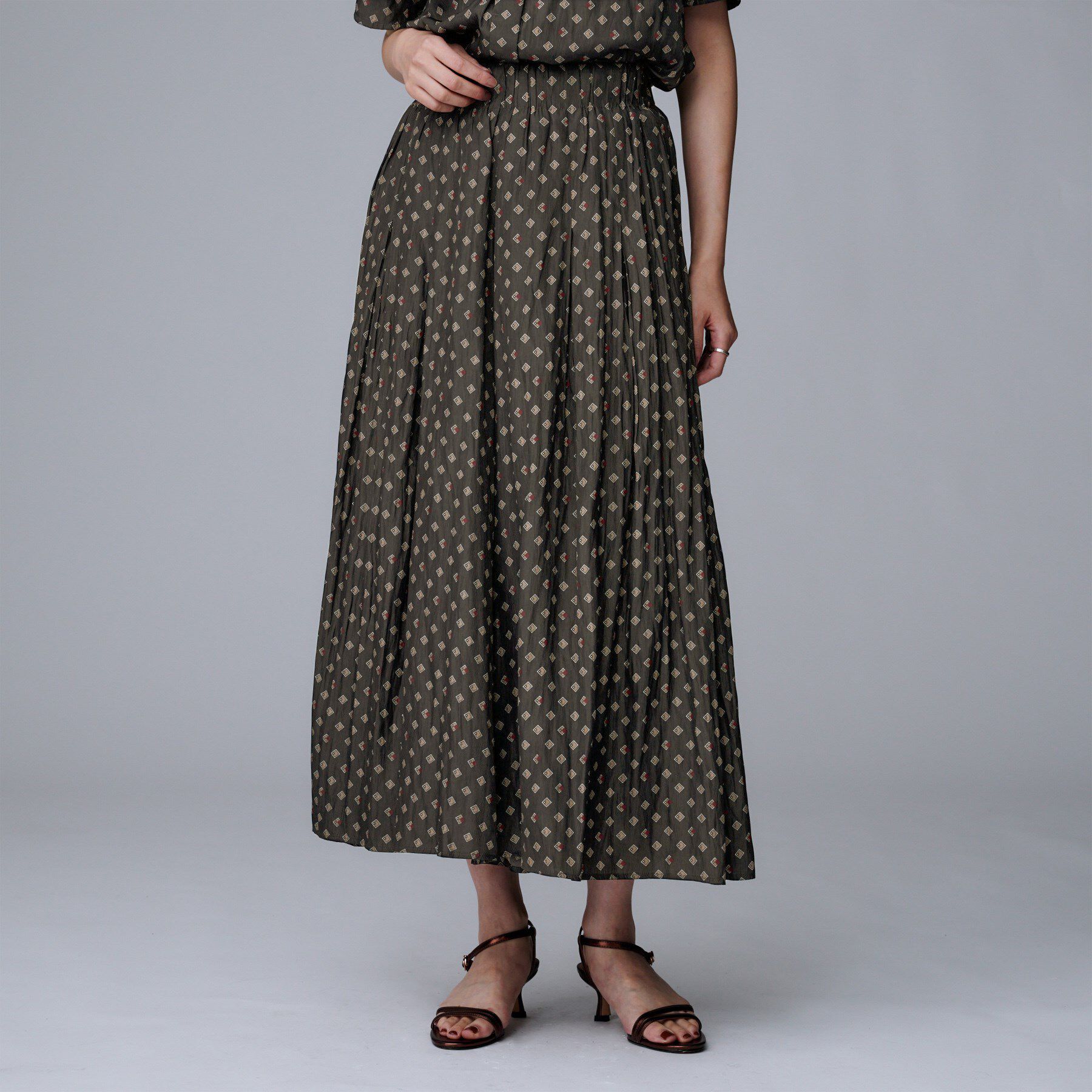 UNTITLED「【セットアップ可/ウエストゴム/リラクシー】スクエアジオメ柄スカーチョ」|その他|