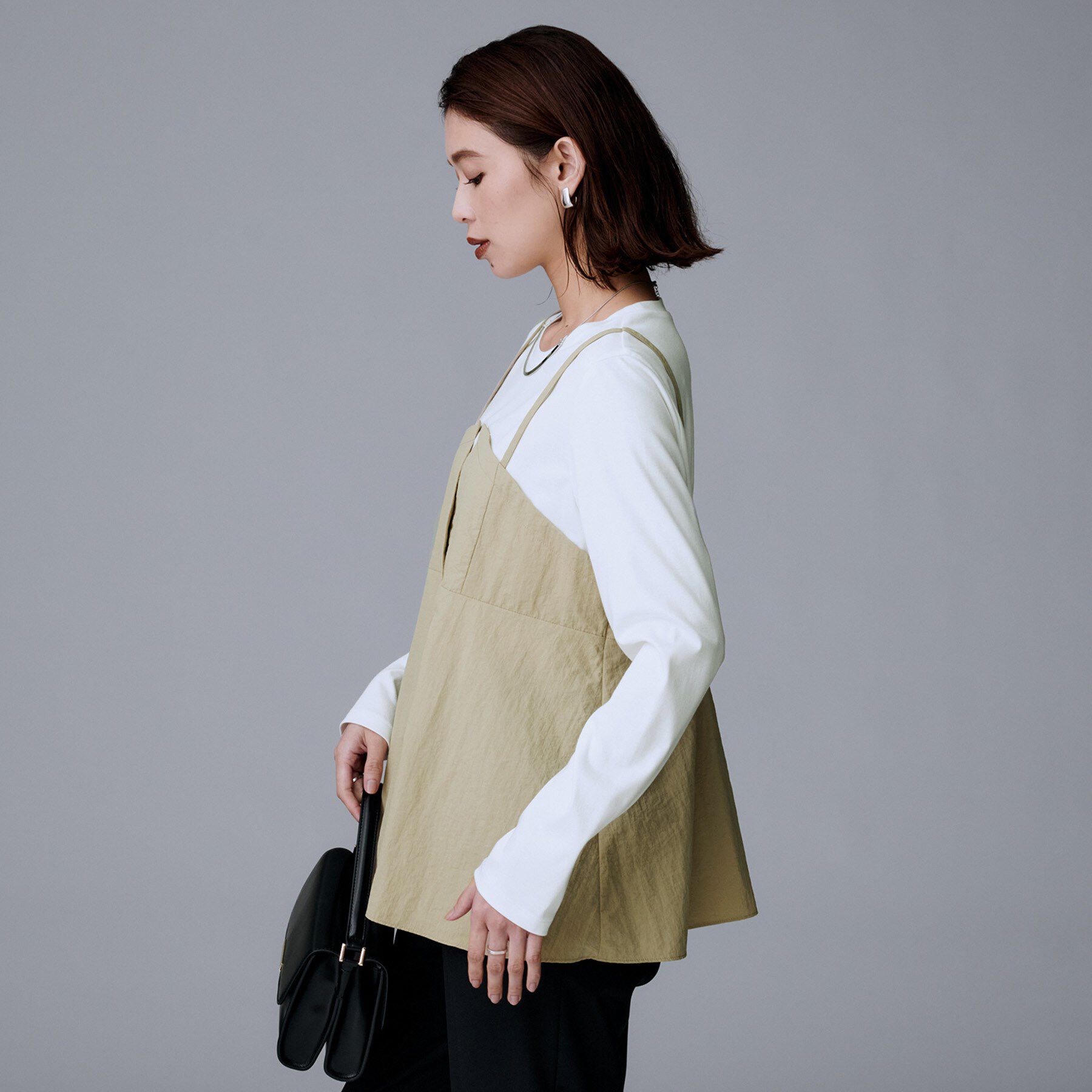 UNTITLED「【洗える/ゆったりシルエット】ビスチェドッキング　プルオーバー」|Tシャツ・カットソー|