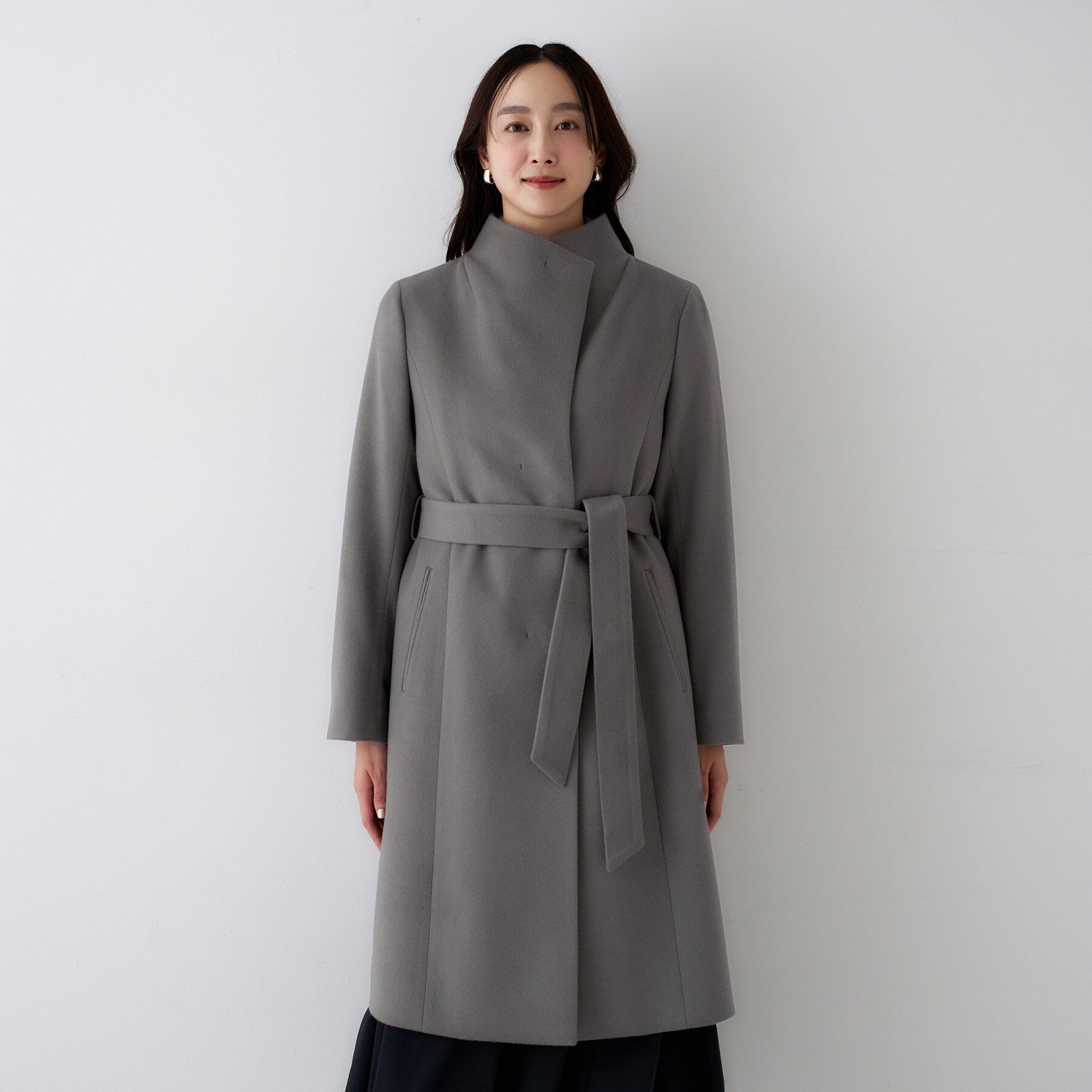 UNTITLED「【きれいめ/スタイリッシュ】2WAYスタンドカラーロングコート」|その他|