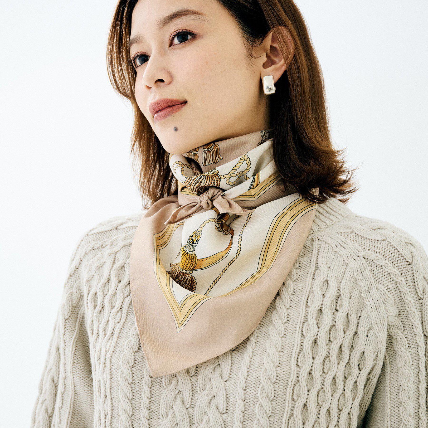 UNTITLED「リバータッセルプリントスカーフ」|バンダナ・スカーフ|