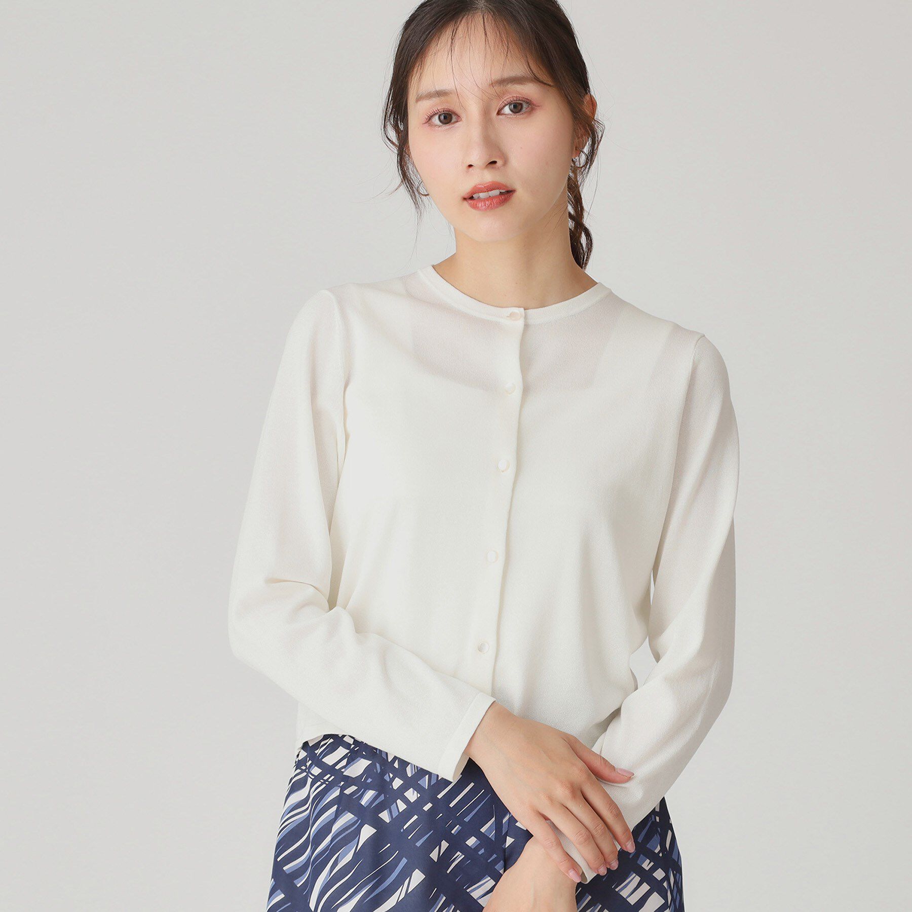 COUP DE CHANCE「【手洗い可/軽量】シンプルラメ混カーディガン」|カーディガン|