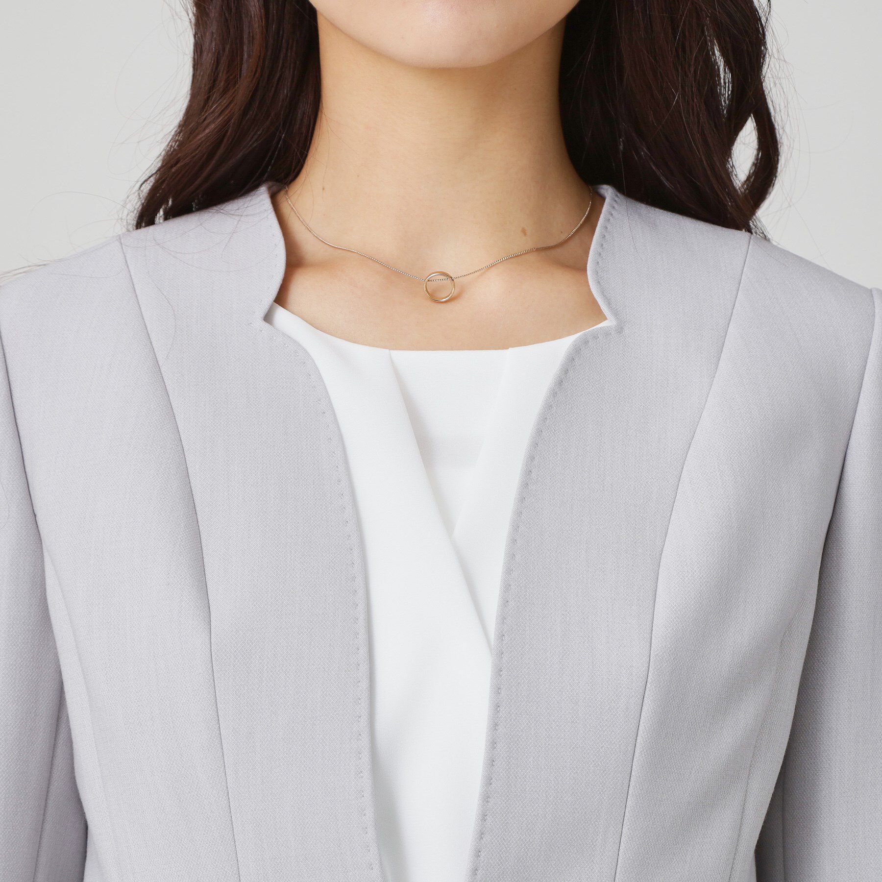 COUP DE CHANCE「【手洗い可／日本製／スーツ可】拘りシルエットのカラーレスジャケット」|ノーカラージャケット|