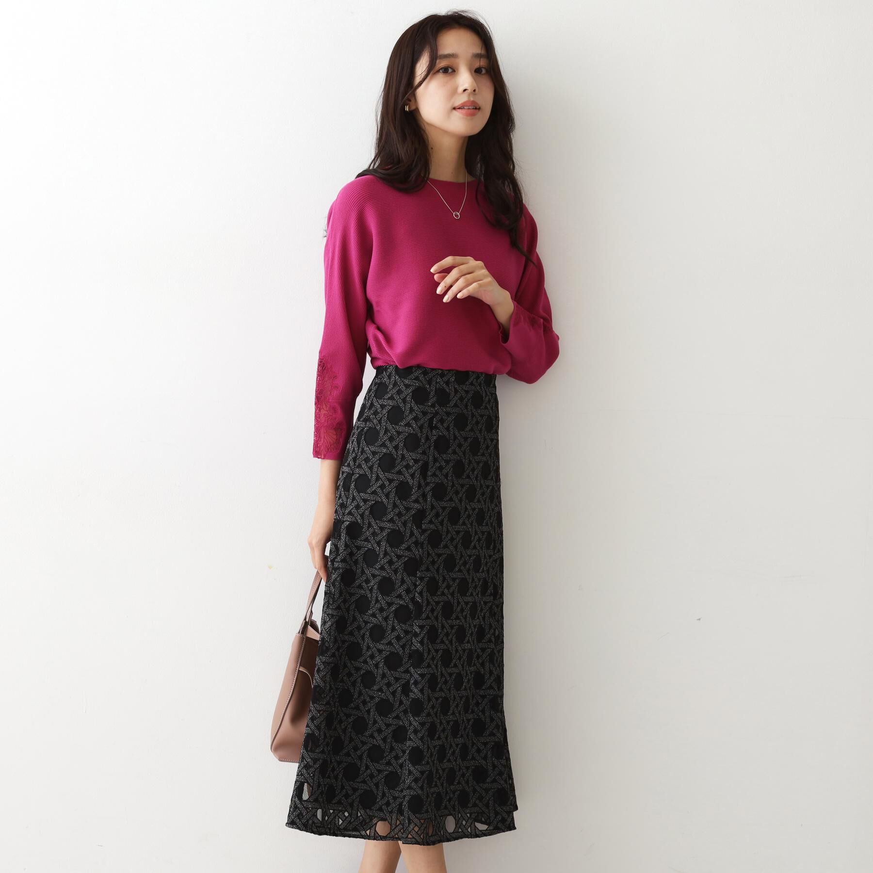 COUP DE CHANCE「【手洗い可】オーガンジー刺しゅうニットトップス」|ニット・セーター|