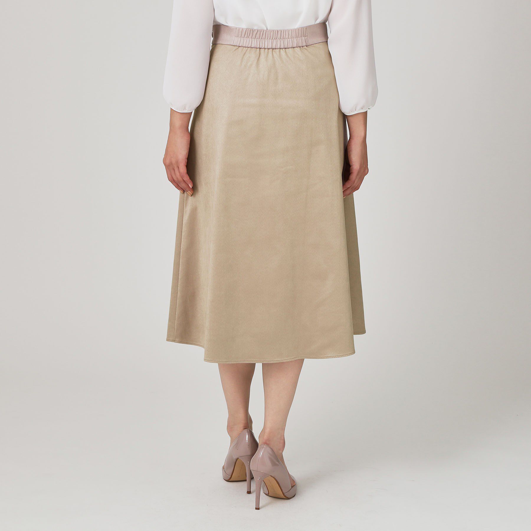 COUP DE CHANCE「【手洗い可／日本製／セットアップ可】スェード調素材フレアスカート」|スカート|