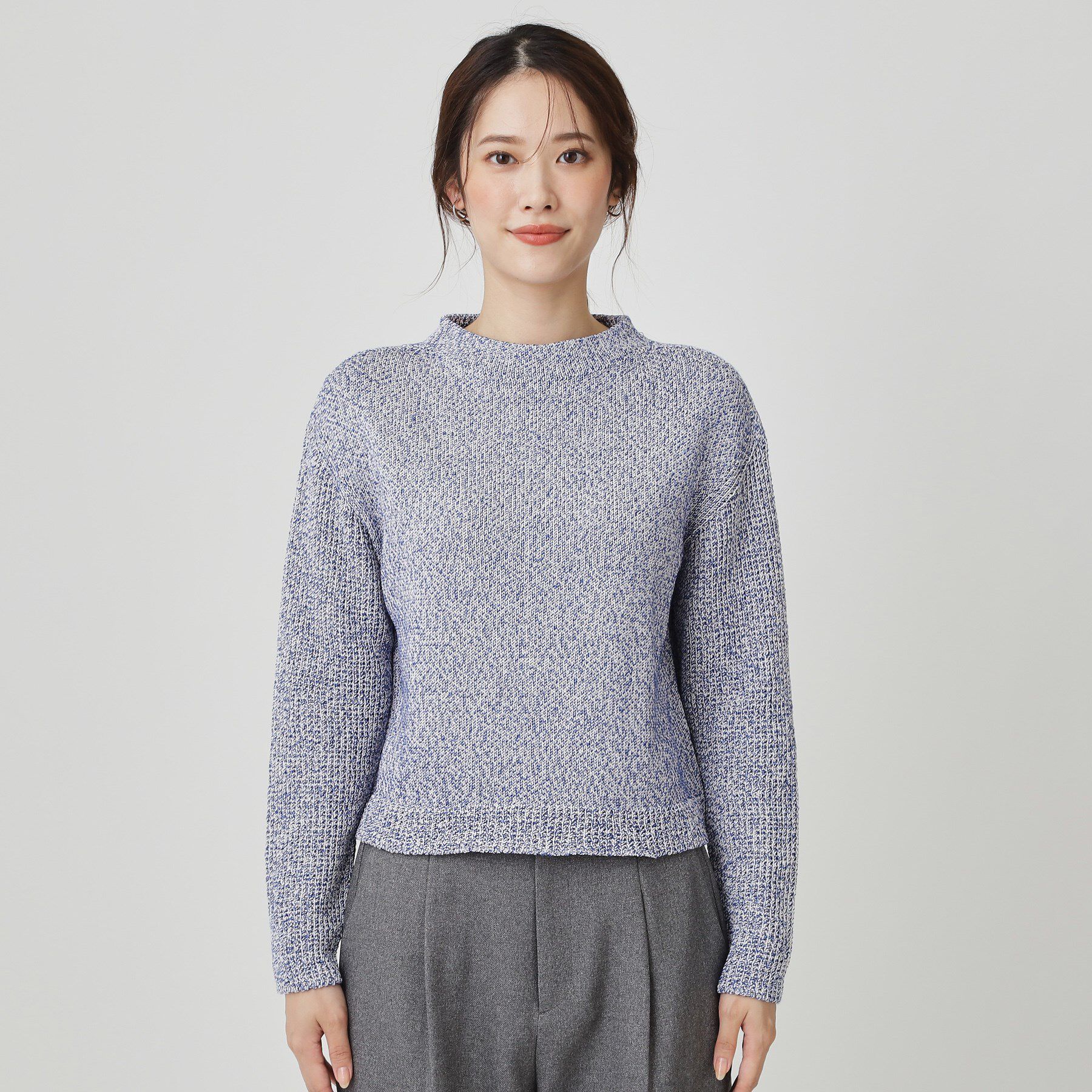 COUP DE CHANCE「【手洗い可／日本製／短め丈】編地変化のニットトップス」|ニット・セーター|