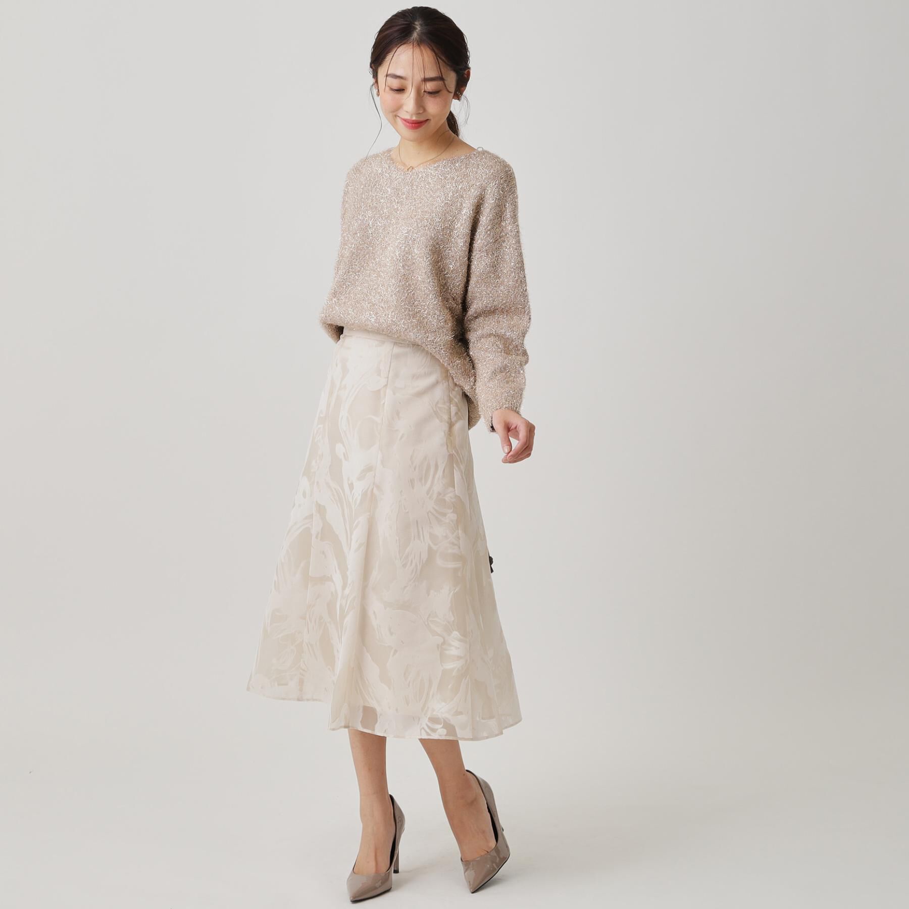 COUP DE CHANCE「【手洗い可】フェザーラメニットトップス」|ニット・セーター|