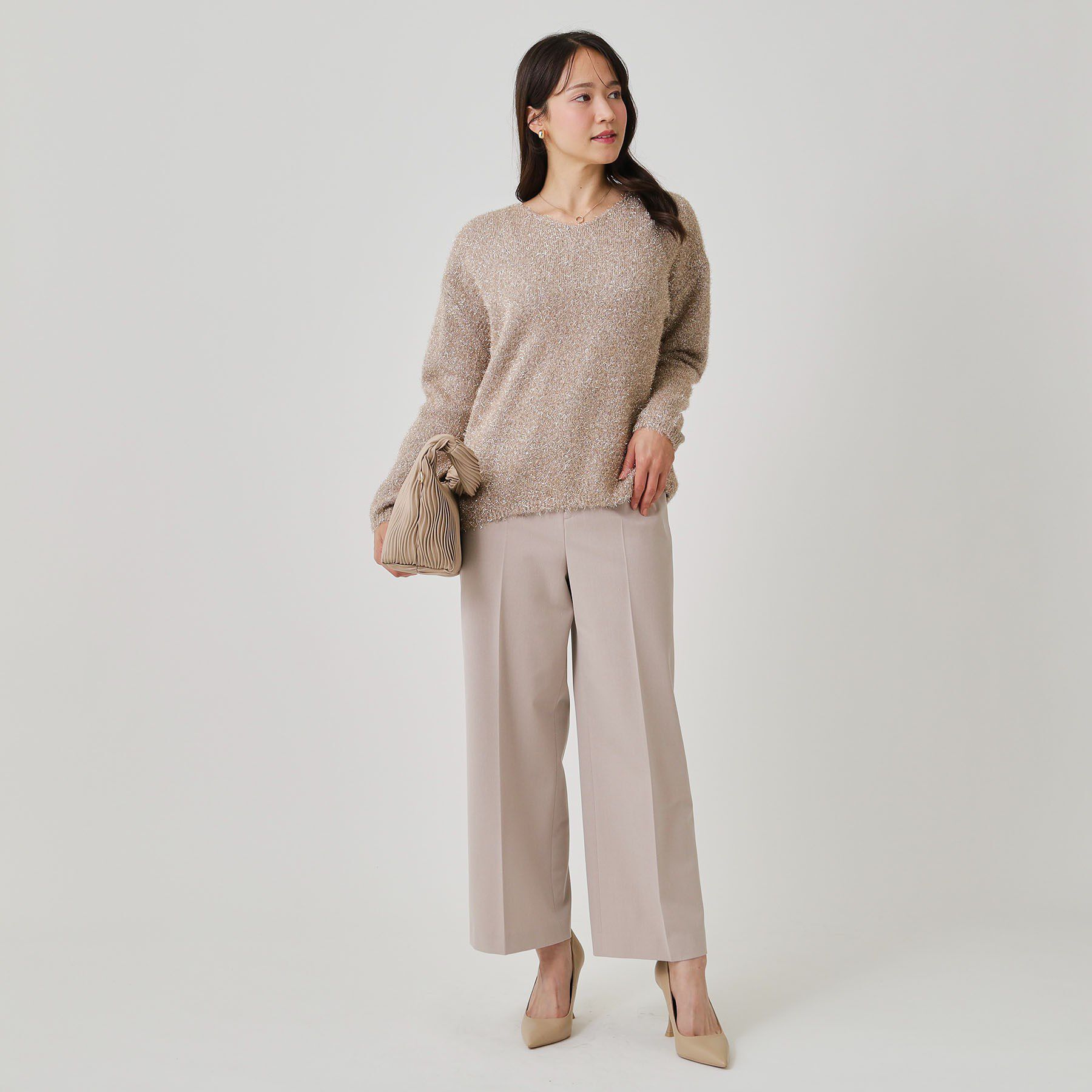 COUP DE CHANCE「【手洗い可】フェザーラメニットトップス」|ニット・セーター|