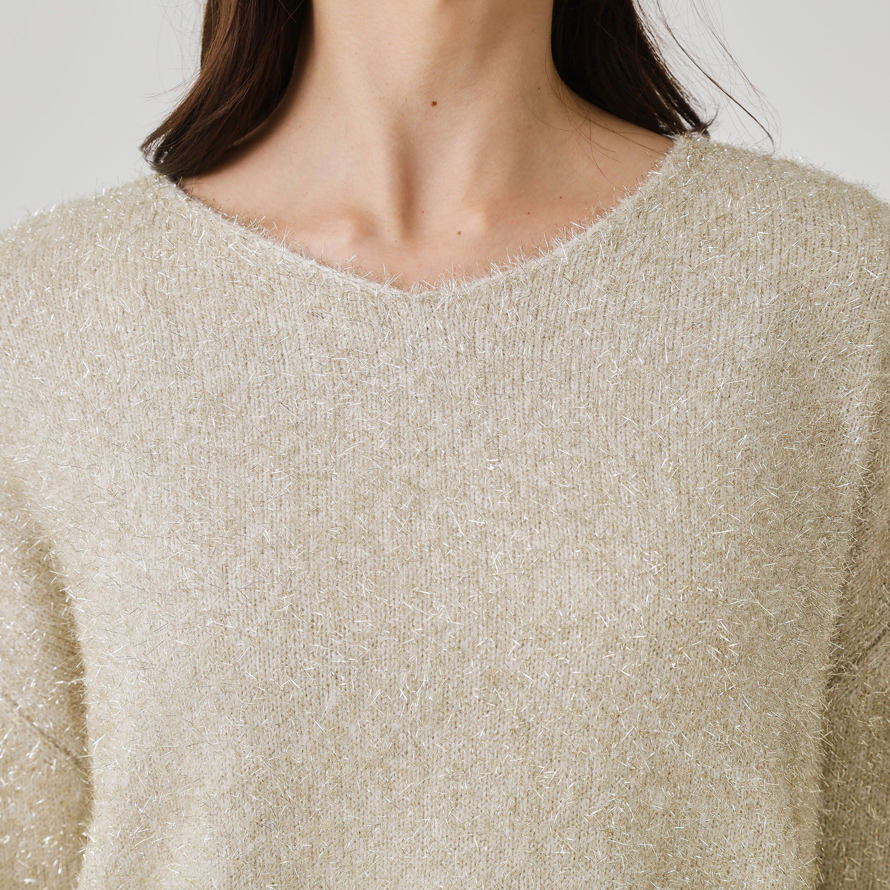 COUP DE CHANCE「【手洗い可】フェザーラメニットトップス」|ニット・セーター|