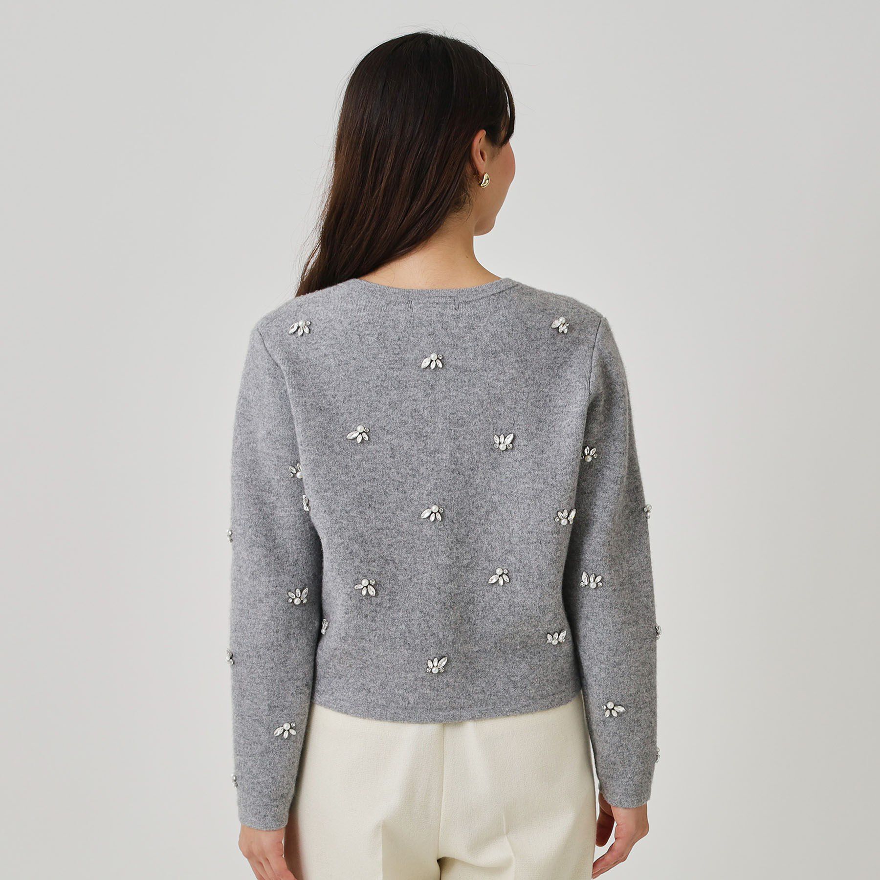 COUP DE CHANCE「【手洗い可】ビジュー付カーディガン」|カーディガン|