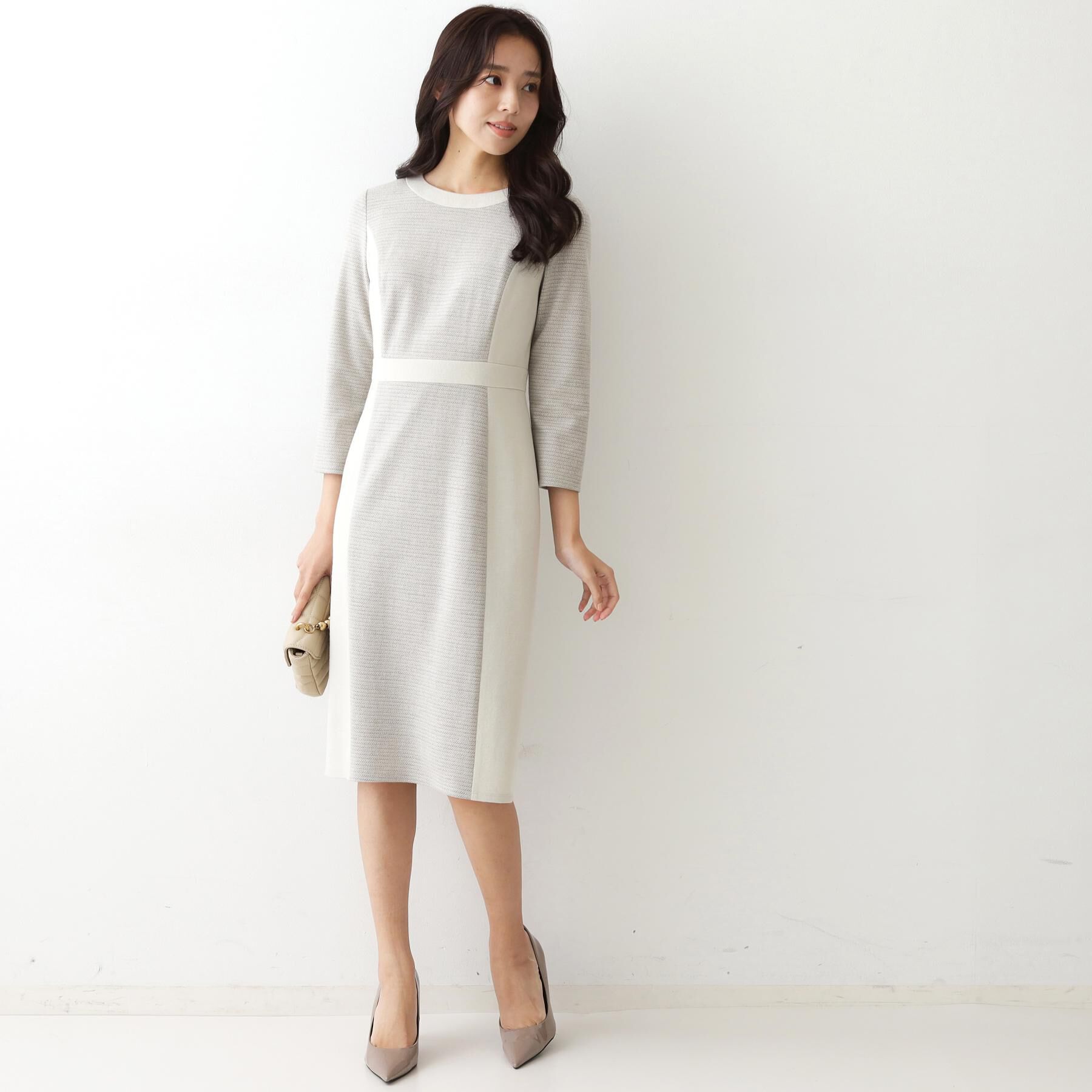 COUP DE CHANCE「【日本製／ラメ混】ジャージ素材タイトシルエットワンピース」|ワンピース|