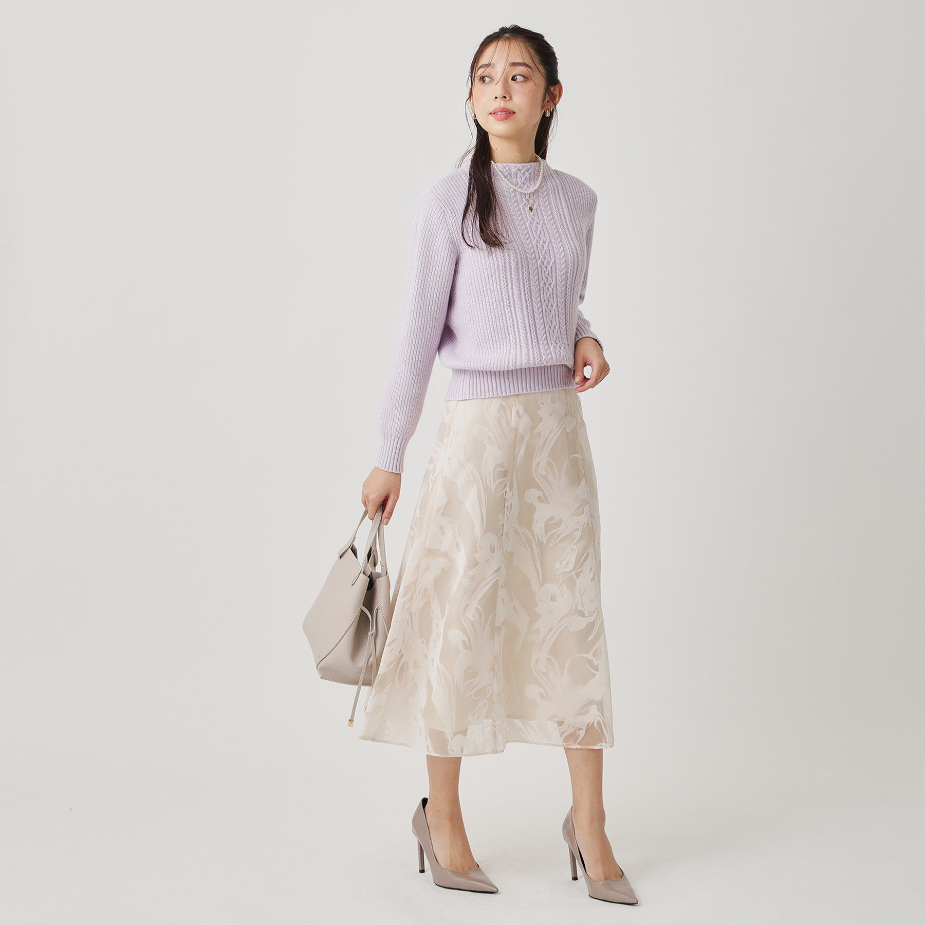 COUP DE CHANCE「【手洗い可／日本製】ケーブルデザインのニットトップス」|ニット・セーター|