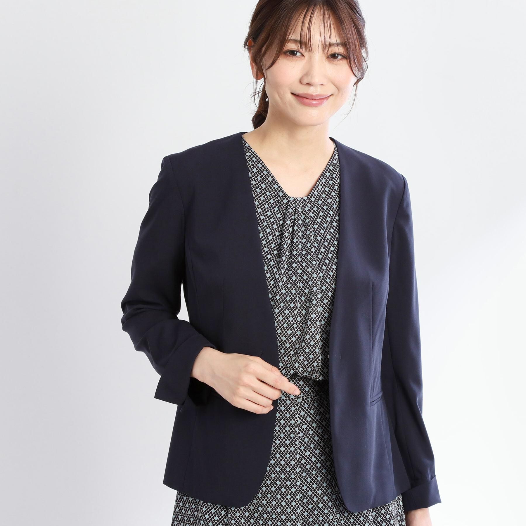 Reflect「【洗える／セットアップ可】ノーカラージャケット」|ノーカラージャケット|