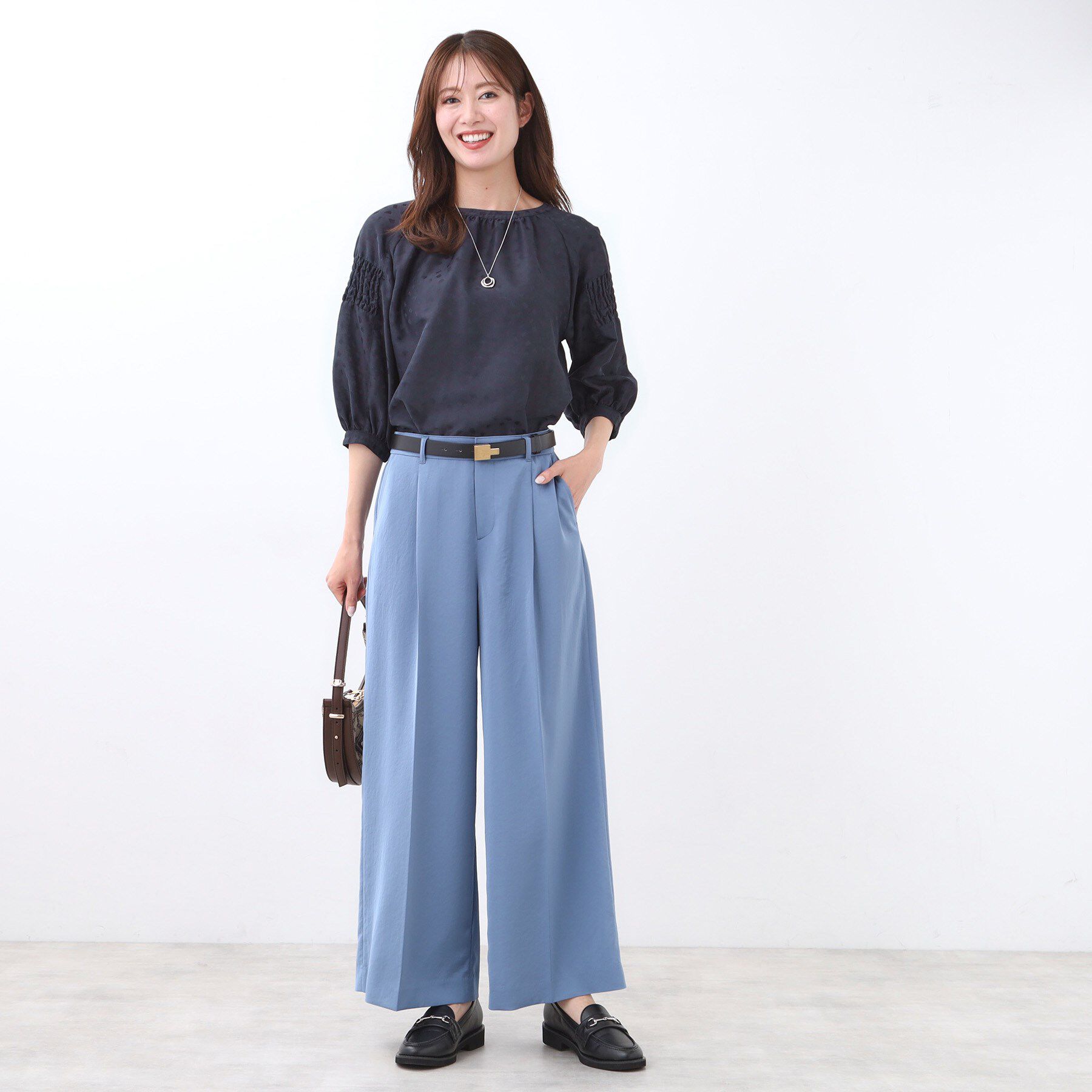 Reflect「【一枚で着映える◎】レオパード風ジャカードブラウス」|シャツ・ブラウス|