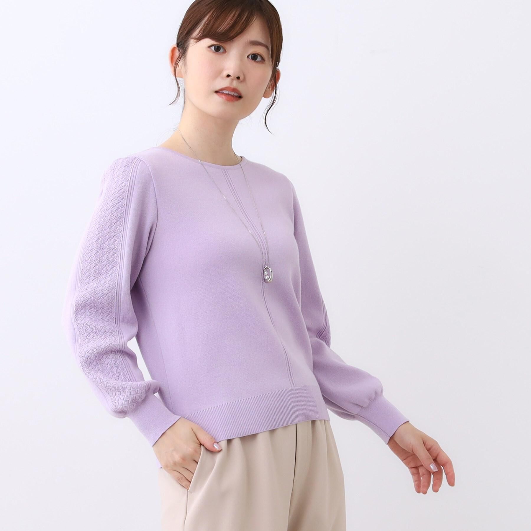 Reflect「【選べる8色／スカートにもパンツにも◎】ウール混ボートネックニット」|ニット・セーター|ラベンダー(080)