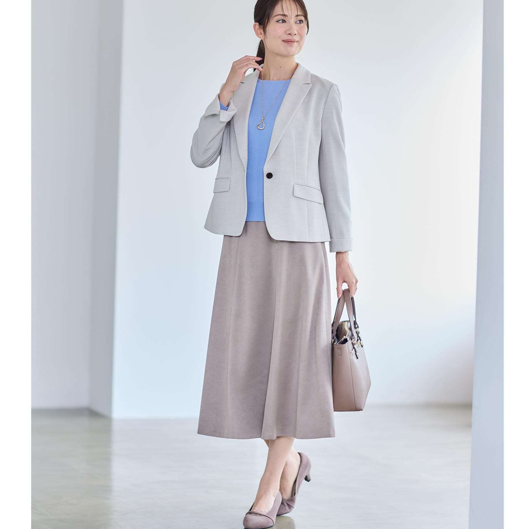 Reflect「【ジャケット合わせにぴったり◎】スエードライクフレアスカート」|スカート|