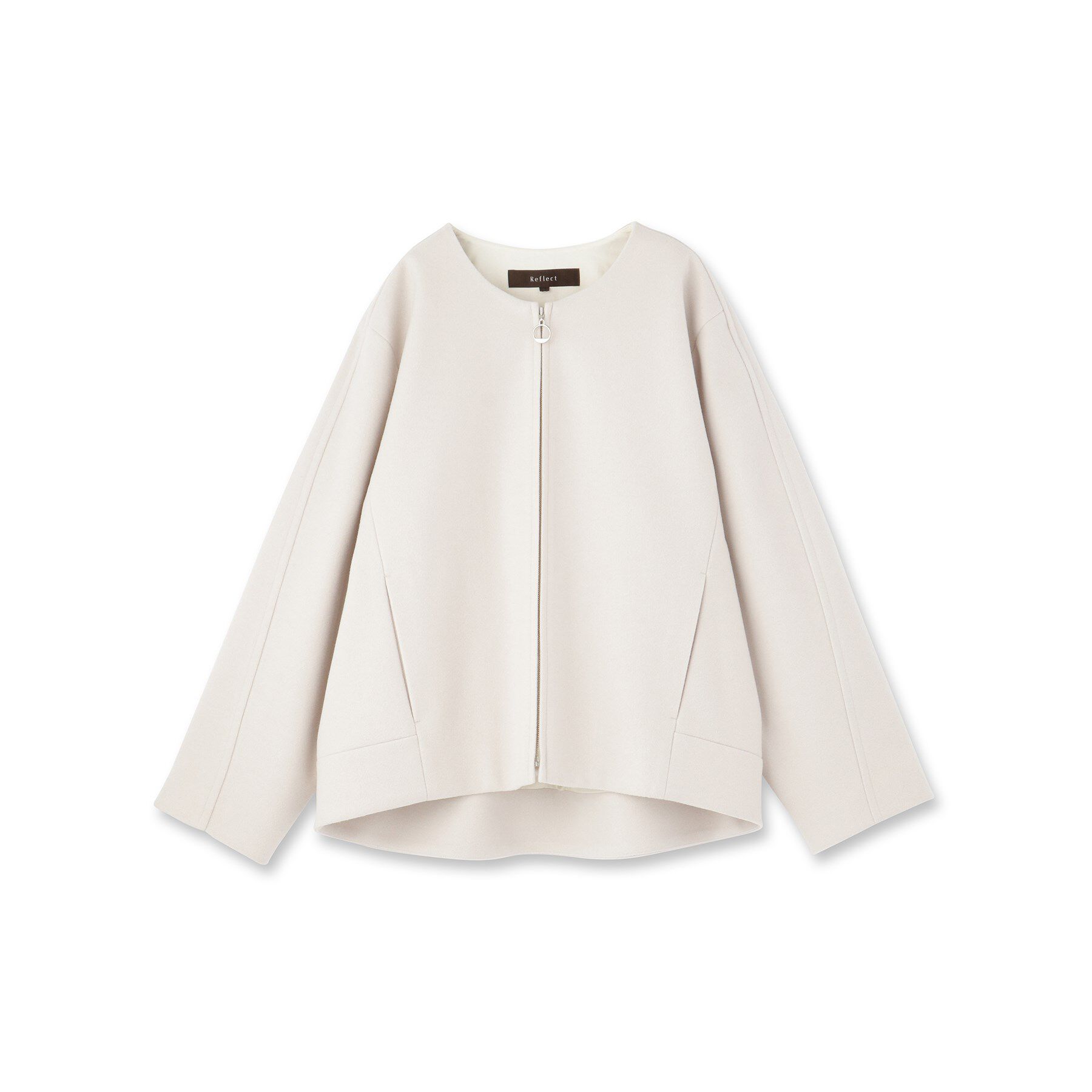 Reflect「【ゆったりシルエット】ジャージメルトンコクーンジャケット」|ノーカラーコート|